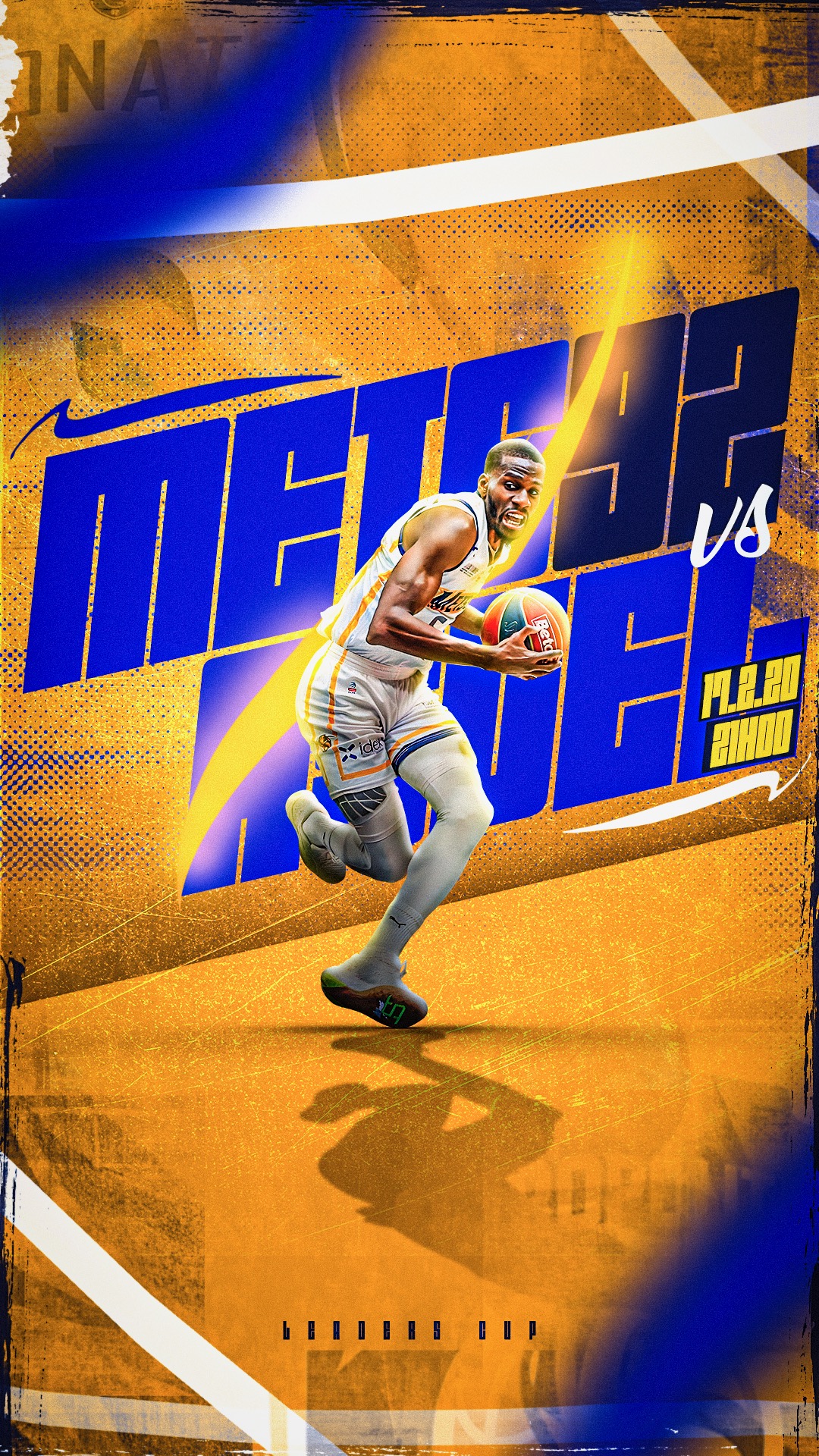 Une photo de l'affiche de match du basketteur pro Lahaou Konaté