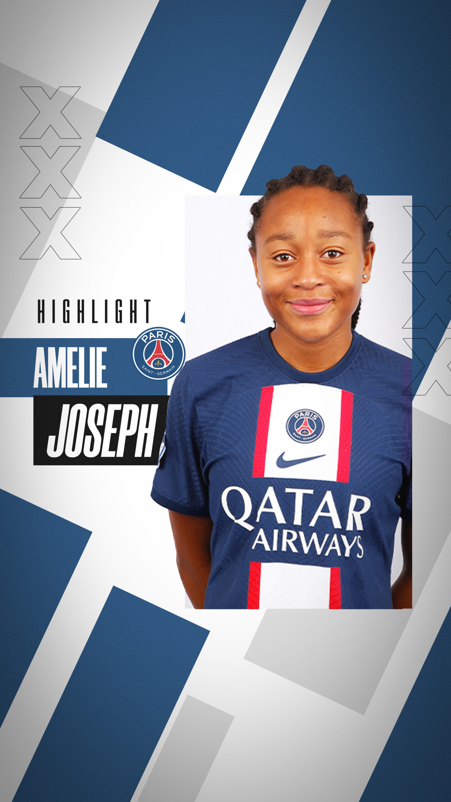 Photo du highlight de la joueuse de football professionnel du PSG Amélie Joseph
